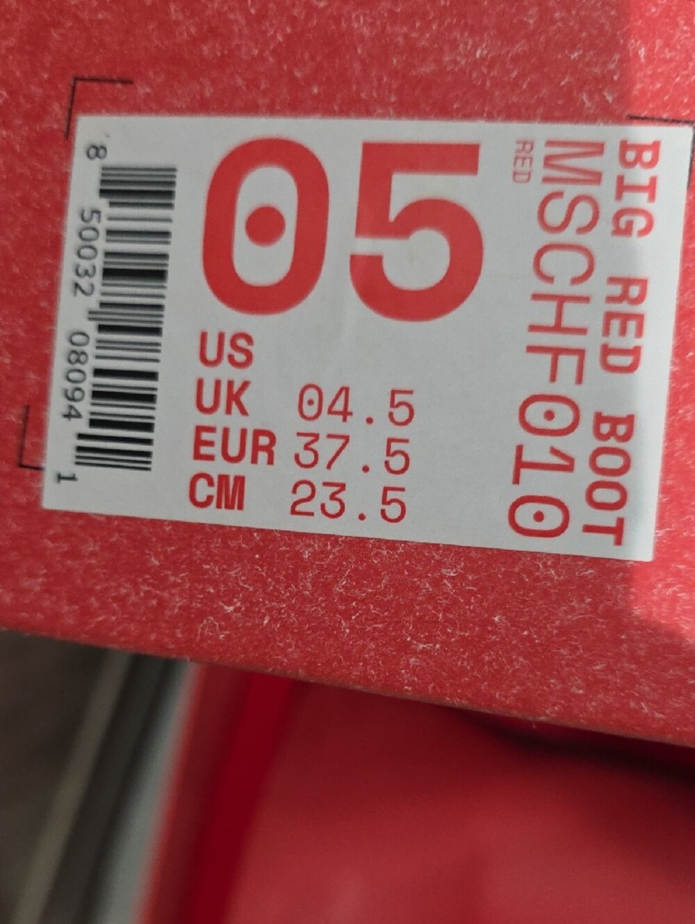 MSCHF Big Red Boot size US7.5-8) Brand NEW NIB Never Wor - Picture 8 of 9